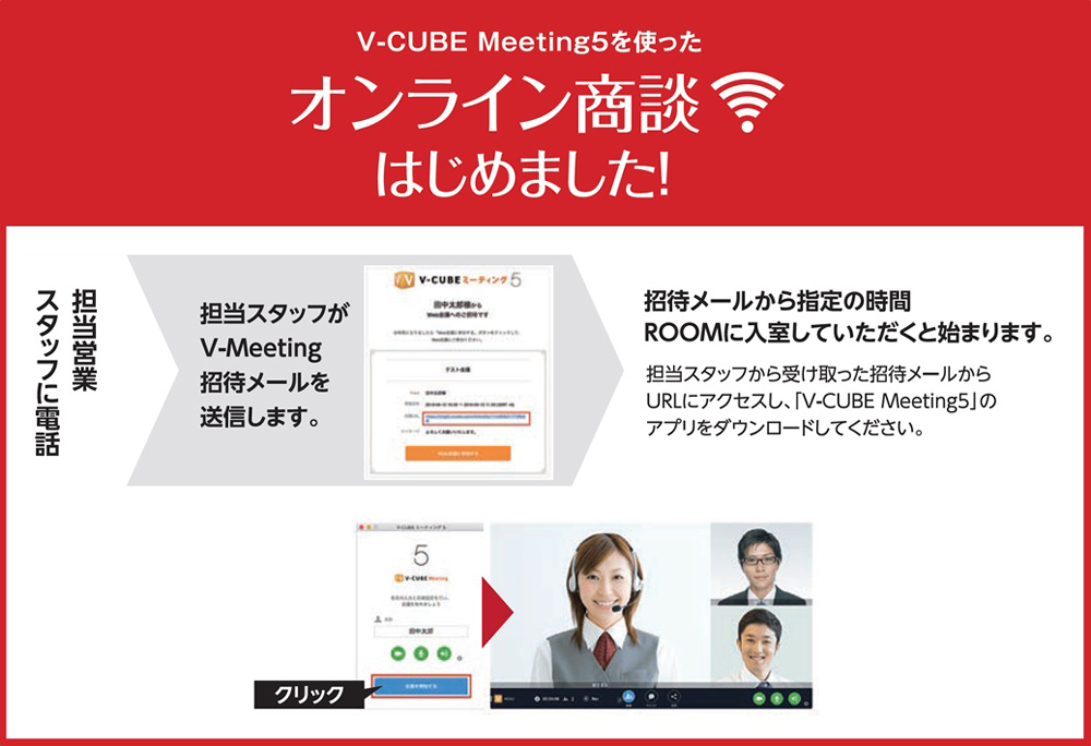 V-CUBE Meeting5を使ったオンライン商談はじめました！